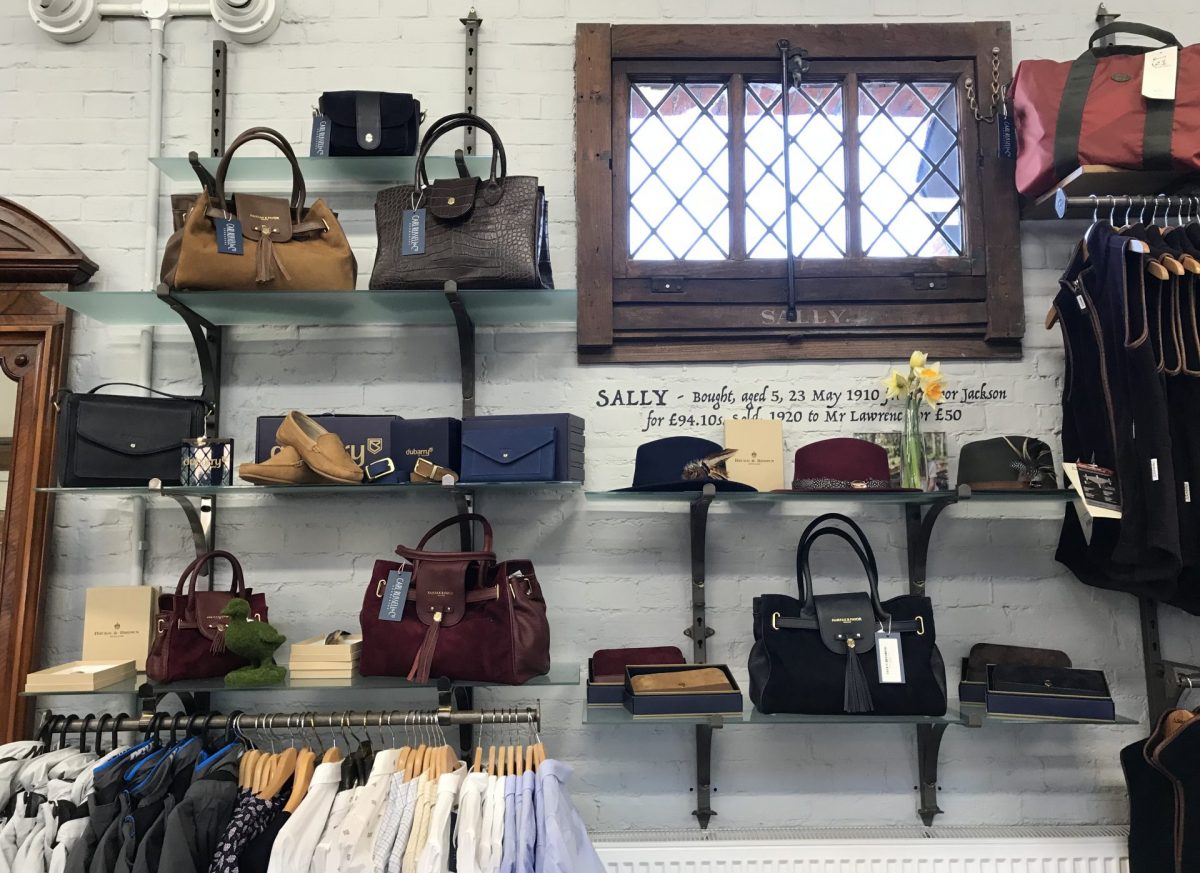 Carl Russell opens a new country clothing store at Hatfield House, handbag category 
